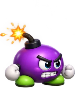 Šiši, a purple bomb with a lit fuse.